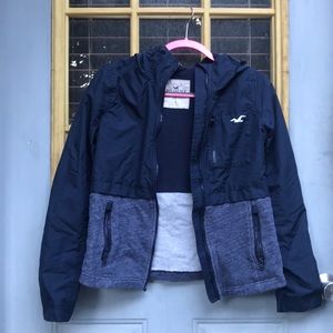 Hollister color block jacket in blue